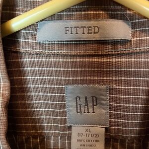 GAP Brown Checkered Fitted Shirt